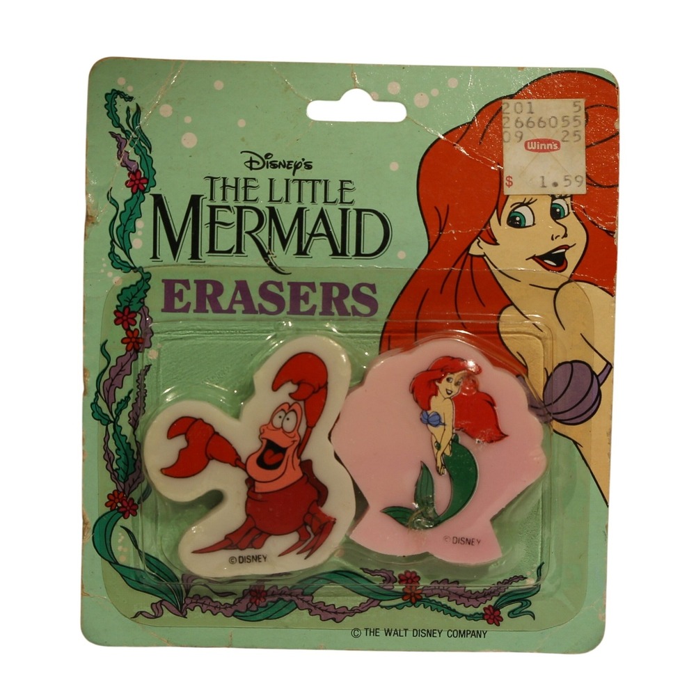 Vintage The Little Mermaid Erasers From The Walt Disney Company Item # 4593 (A2)
